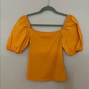H&M Vibrant Orange Puff Sleeve Blouse